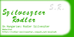 szilveszter rodler business card